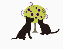 唯美精美卡通树小猫剪影