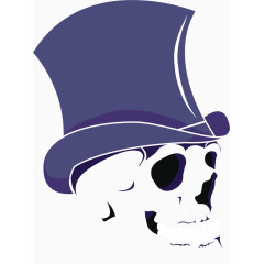 矢量手绘戴帽子的骷髅