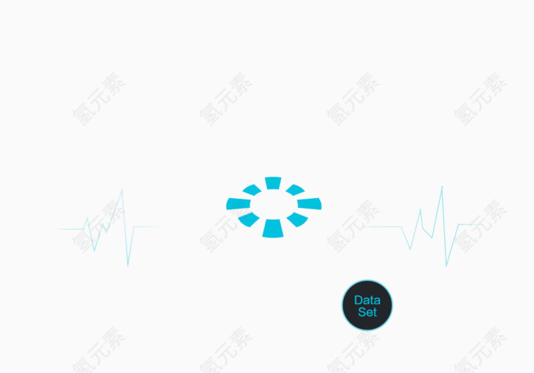 手绘蓝色电子商务图标