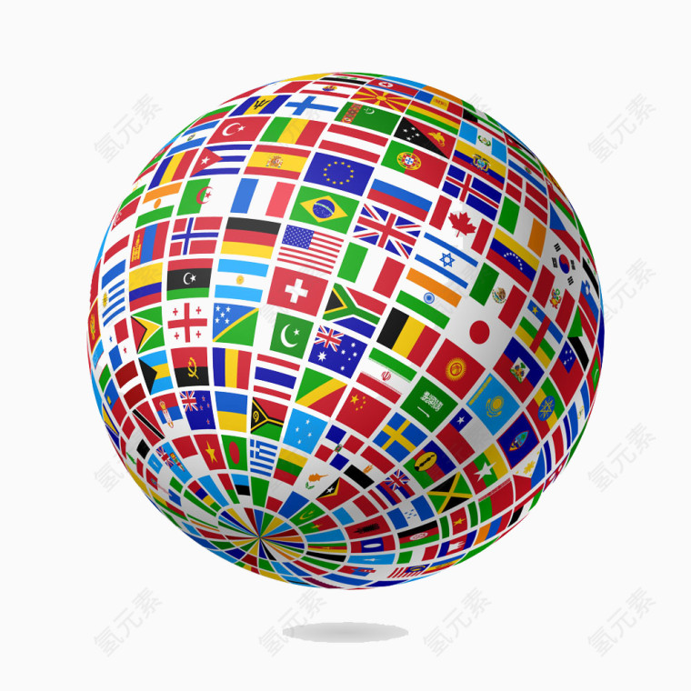 地珠上的国旗