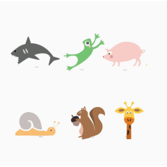 可爱动物免扣素材