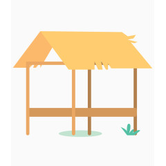 矢量卡通稻草房子