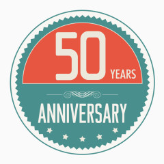 50周年纪念标签矢量图
