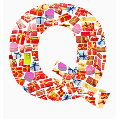 礼物盒拼成的字母