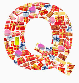 礼物盒拼成的字母