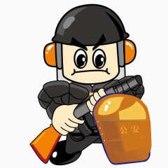卡通公安警察矢量图