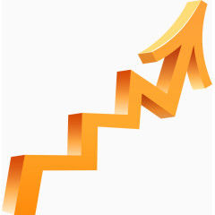 矢量手绘金色向上箭头