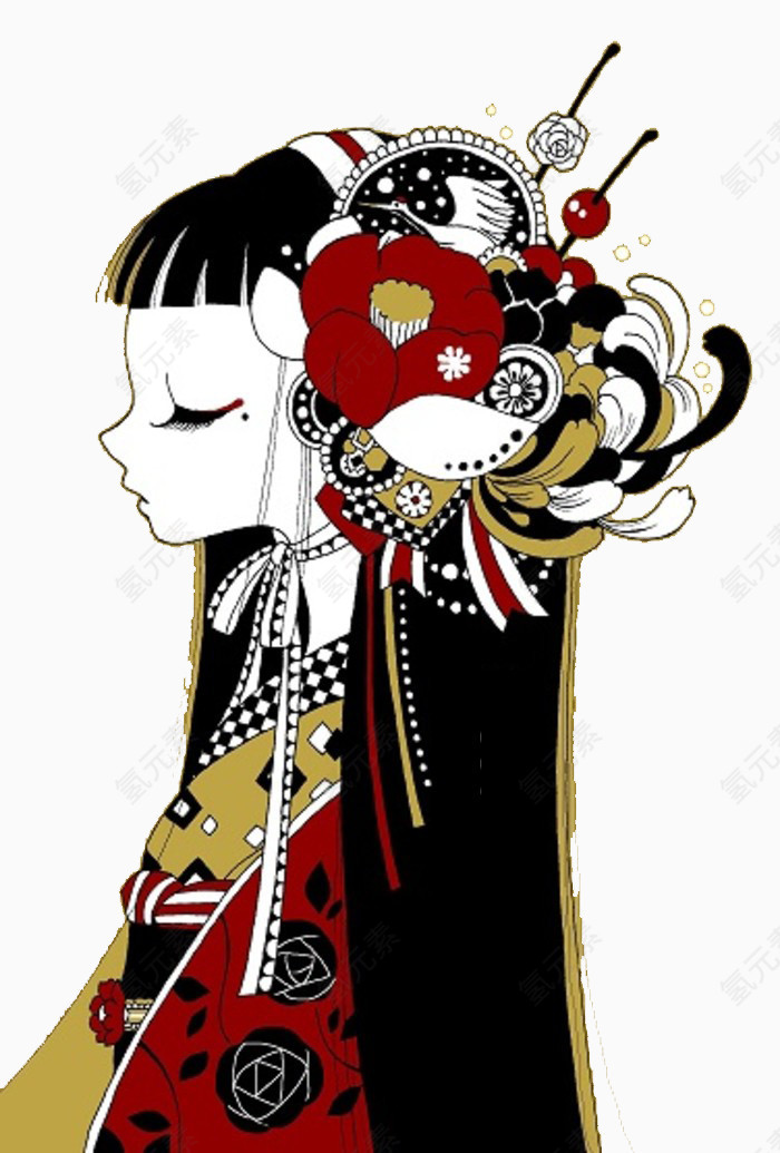清新艺术和风和服少女