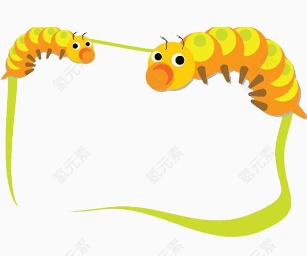 毛毛虫装饰图案 广告免抠素材