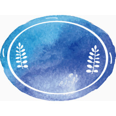 矢量创意设计横向椭圆形水彩图像