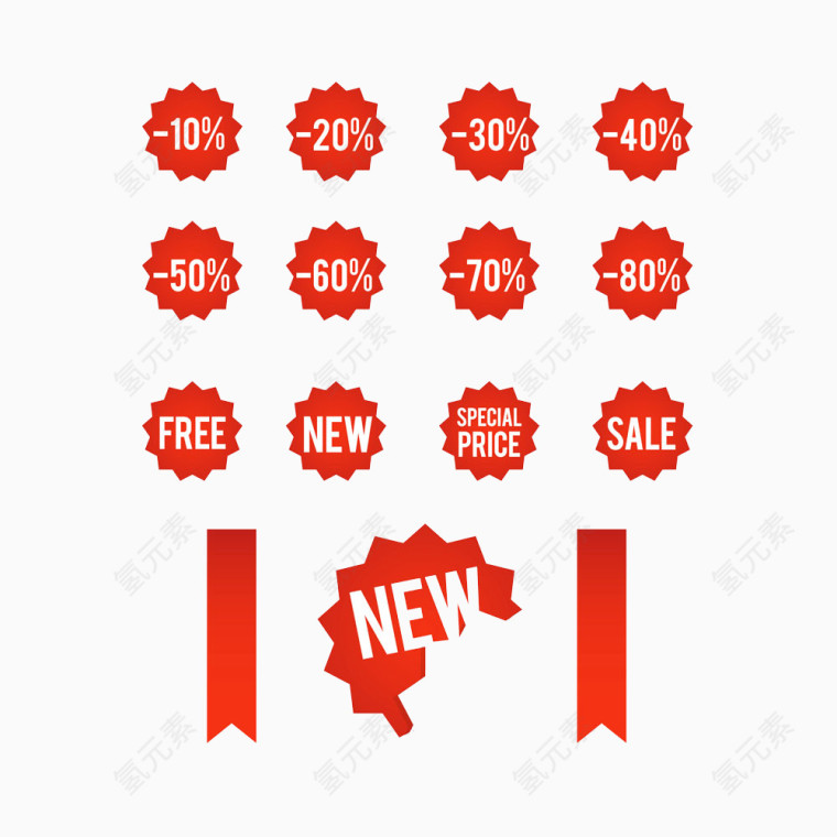 红色百分比小贴图