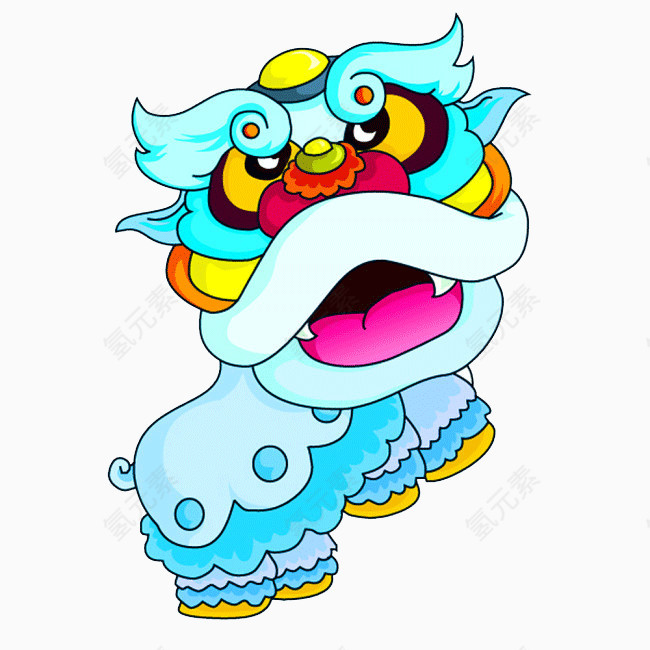 春节卡通舞狮子