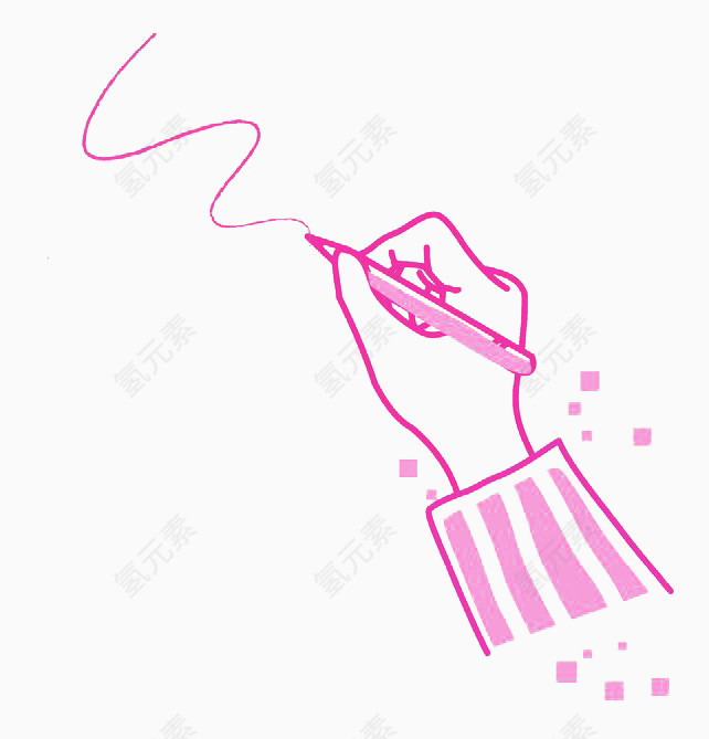 铅笔写字手势插图