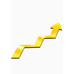 金黄色收益上升箭头