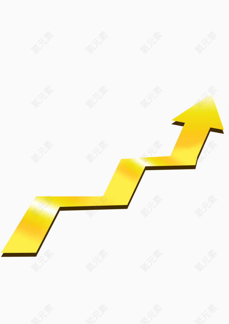 金黄色收益上升箭头