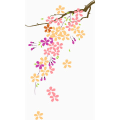 淡雅树枝漂浮素材