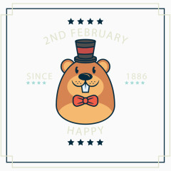 卡通土拨鼠日贺卡矢量素材