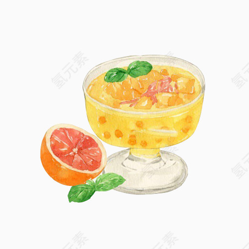 鲜榨橙汁手绘画素材图片