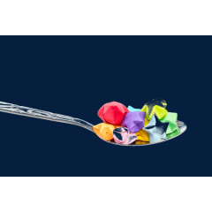 勺子上的彩色星星