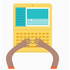 矢量手操作笔记本电脑