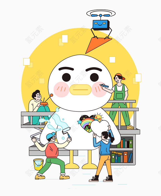 工人雕刻的雪人