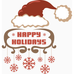 矢量圣诞帽节日快乐图标