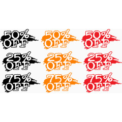 矢量刷痕促销折扣标志