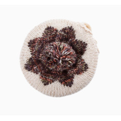 女潮针织帽提花套头帽