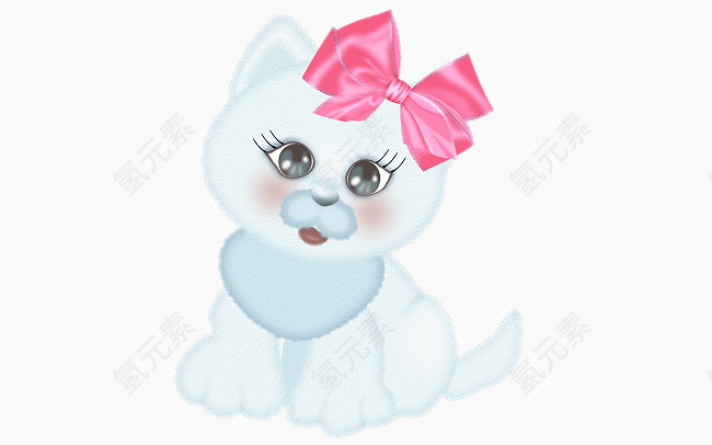 可爱粉色蝴蝶结雪人