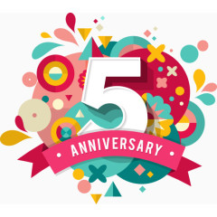 数字装饰元素彩虹扁平化