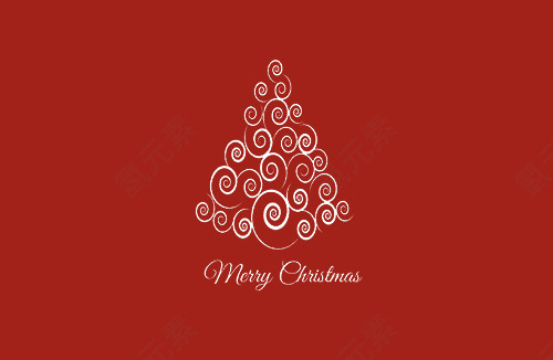 可爱的圣诞树主题卡片手绘