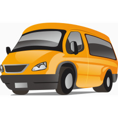 矢量黄色小汽车