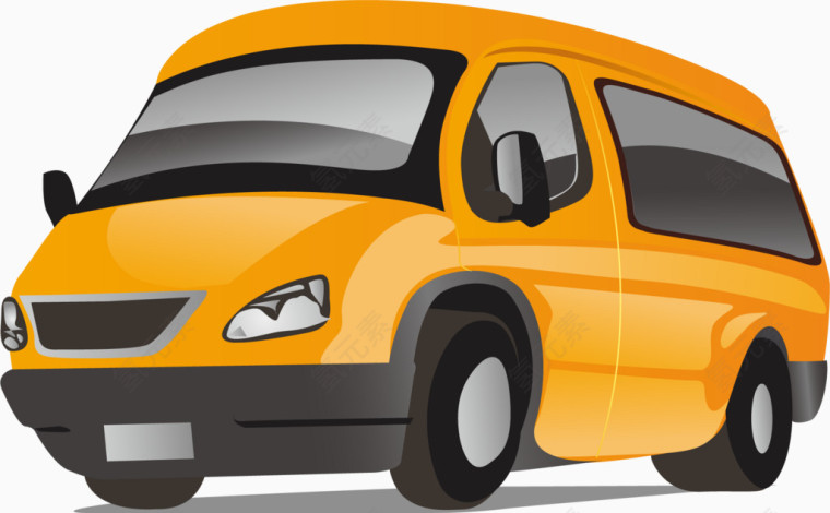 矢量黄色小汽车