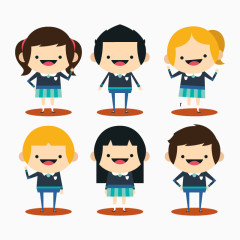 矢量穿校服的学生