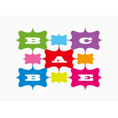 矢量扁平分类标题彩虹色