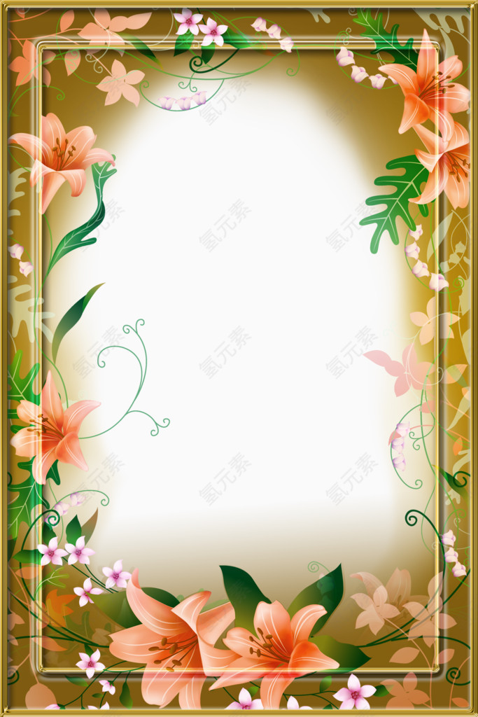 百合花相册装饰模板