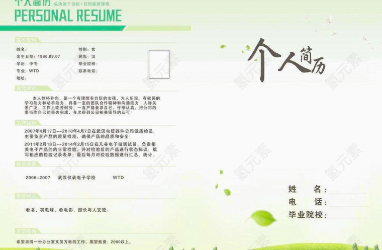 医疗个人简历
