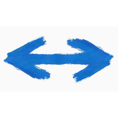 蓝色手绘涂鸦箭头