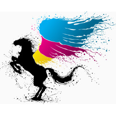 水墨画马匹素材