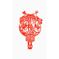 红色灯笼剪纸