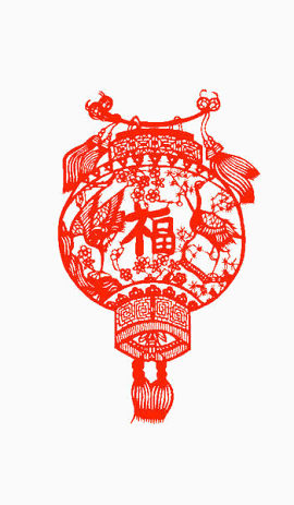 红色灯笼剪纸