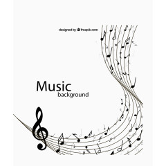 黑白五线谱与音符