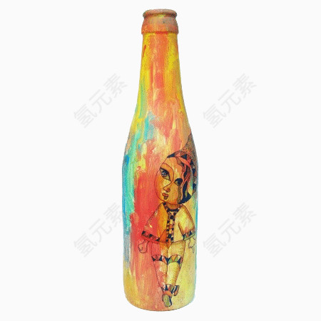 卡通彩色酒瓶瓶子