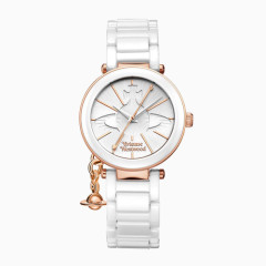 经典大气镂空粉金石英女表