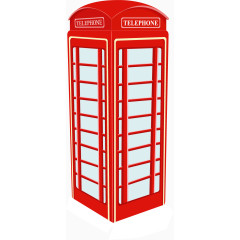 矢量手绘街头电话亭
