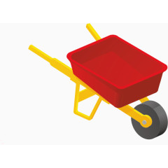 矢量红色小推车