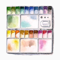 手绘水粉盒