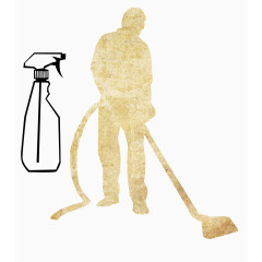 用吸尘器的男人矢量素材剪影