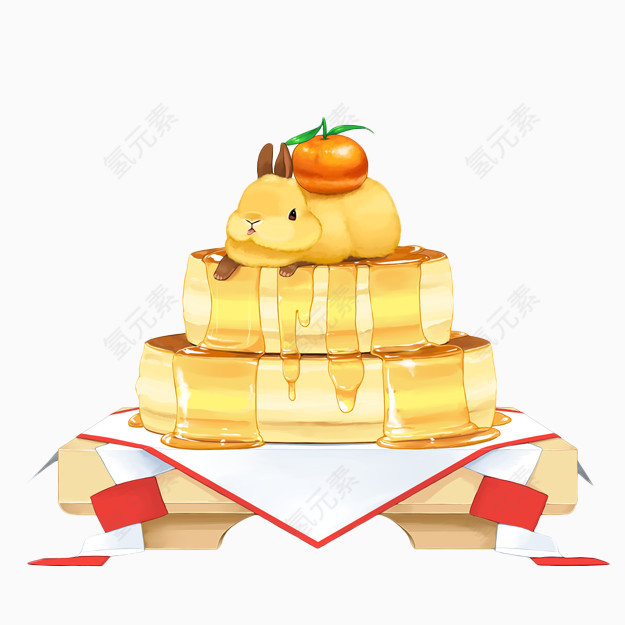 手绘小兔子蛋糕点心