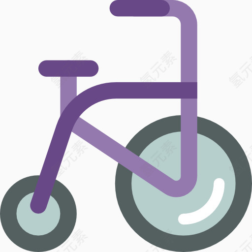 紫色的高低自行车